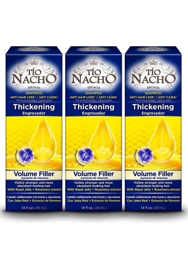 Tio Nacho Anti Hair Loss Thickening Volume Filler Shampoo with Royal Jelly & Rosemary, Volumizing & Body-Boosting Hair Care 14 Fluid Ounces (Pack of 3)  - Image 1