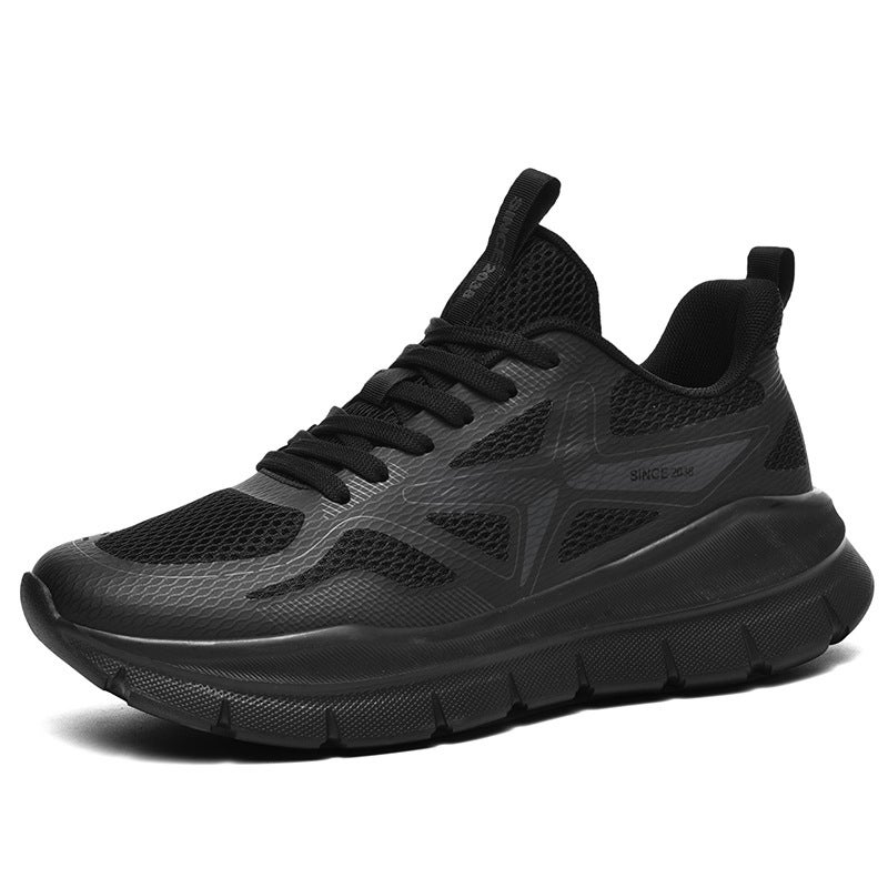 Couples Ultra-soft Ultra-light Shock-absorbing Wear-resistant Breathable Shoes Mens and Womens Running Shoes sneaker Dark night black 
