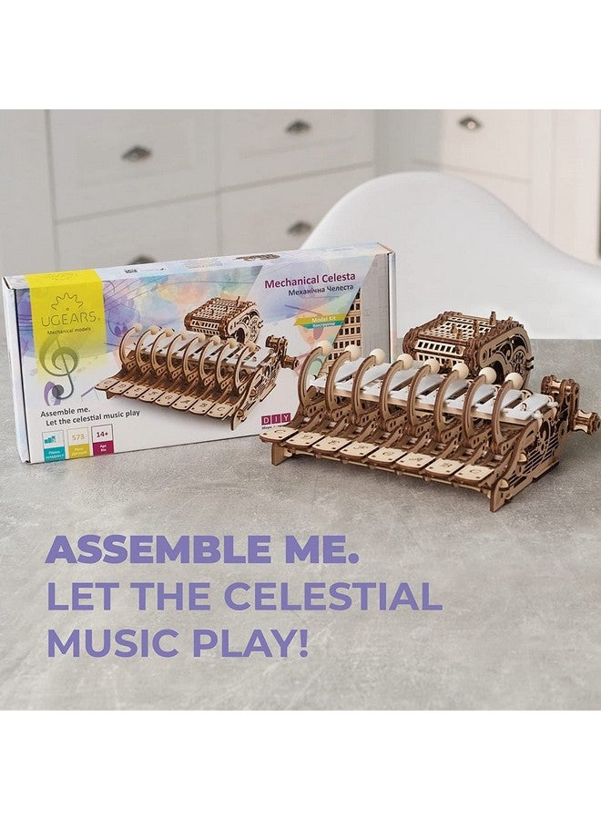 UGEARS Celesta 3D Mechanical Puzzle - Multifunctional Musical Instrument with Piano, Music Box and Xylophone - 3D Wooden Puzzle for Adults and Children - Musical Model - Image 5