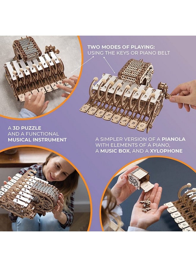 UGEARS Celesta 3D Mechanical Puzzle - Multifunctional Musical Instrument with Piano, Music Box and Xylophone - 3D Wooden Puzzle for Adults and Children - Musical Model - Image 3