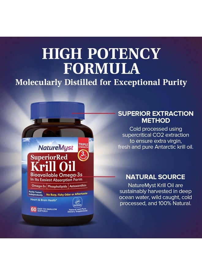 ناتشور ميست كبسولات زيت الكريل القطبي الجنوبي من ناتشر ميست، 1000 ملغ، أوميغا 3 من زيت الكريل، وحمض إيكوسابنتينويك، وحمض دوكوساهيكسانويك، وأستازانتين، وفوسفوليبيدات، لصحة الدماغ والقلب، 60 كبسولة هلامية، خالية من الكائنات المعدلة وراثيًا، وخالية من الغلوتين، صنع في الولايات المتحدة الأمريكية - Image 4