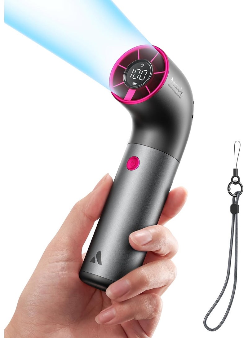 Aecooly Portable Handheld Fan, Powerful Turbo Mini Fan, 19000 RPM High Speed Aero Ultra, 15H Max Cooling Time, 7 Gears Aluminum Case,Rechargeable Personal Small Travel Essentials, Gifts for Women-Grey - Image 1