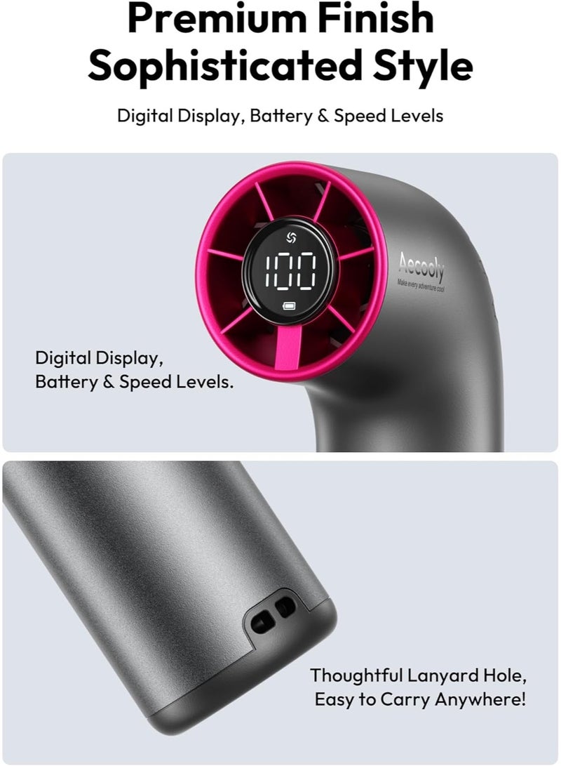 Aecooly Portable Handheld Fan, Powerful Turbo Mini Fan, 19000 RPM High Speed Aero Ultra, 15H Max Cooling Time, 7 Gears Aluminum Case,Rechargeable Personal Small Travel Essentials, Gifts for Women-Grey - Image 5