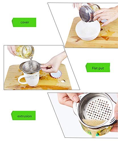 YUDONG Stainless Steel Food Tin Strainer, Can Press Strainer, Sieve Tuna Press Oil Drainer, for Canned Tuna - Image 3