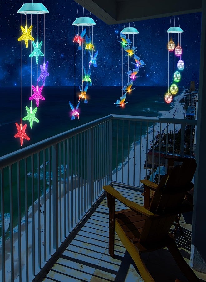 Zeiliuled Solar Starfish Gift for Mom Grandma Girls, Colorful Solar Wind Chimes for Outside, Outdoor Decorative Mobile Lights for Garden, Yard, Patio, Window, Party, Outdoor Decorations - Image 5