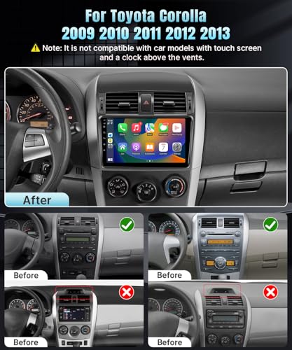 Naifay Android Car Stereo for Toyota Corolla 2009 2010 2011 2012 2013 Wireless Carplay Android Auto, 2+32G 9 inch Touch Screen Radio Bluetooth Car Audio Receivers in Dash GPS WiFi Mirrorlink SWC - Image 2