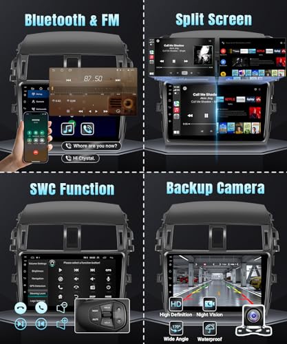 Naifay Android Car Stereo for Toyota Corolla 2009 2010 2011 2012 2013 Wireless Carplay Android Auto, 2+32G 9 inch Touch Screen Radio Bluetooth Car Audio Receivers in Dash GPS WiFi Mirrorlink SWC - Image 5