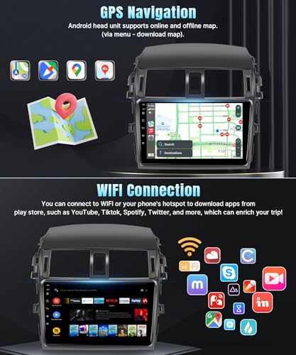 Naifay Android Car Stereo for Toyota Corolla 2009 2010 2011 2012 2013 Wireless Carplay Android Auto, 2+32G 9 inch Touch Screen Radio Bluetooth Car Audio Receivers in Dash GPS WiFi Mirrorlink SWC - Image 4