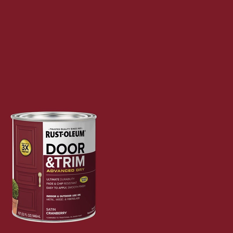 رست أوليوم Rust-Oleum 369385 باب جاف متطور وطلاء تقليم ربع لتر من التوت البري الساتان - Image 2