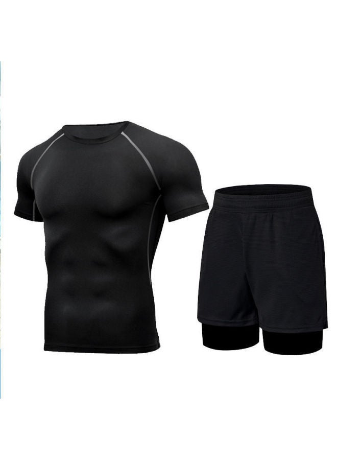 Generic Swimwear Men's Anti-embarrassment Shorts Swimming Trunks Equipment Sunscreen Full Body Hot Spring Swimwear Men's Suit Summer-Color:Sci-fi Short-sleeved + Double-layered Swimming Trunks -Size:L  - Image 1