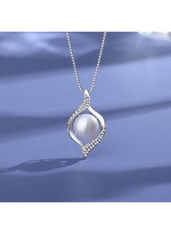 Yami White Pearl Necklace For Women, Infinity Sterling Silver Pendant Necklace, Handpicked 11-12Mm Freshwater Cultured Pearls, 18+2Inch Chain Single Pearl Jewelry Gifts For Mother Wife  - Image 2