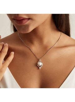 Yami White Pearl Necklace For Women, Infinity Sterling Silver Pendant Necklace, Handpicked 11-12Mm Freshwater Cultured Pearls, 18+2Inch Chain Single Pearl Jewelry Gifts For Mother Wife  - Image 3