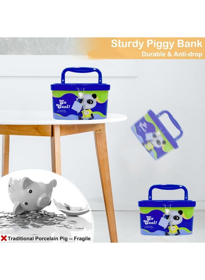 فنبلاست حصالة نقود معدنية من فن بلاست، مزودة بمقبض وقفل ومفتاح، حصالة نقود للأطفال، حصالة نقود للأطفال، هدايا أعياد الميلاد للأولاد والبنات، حصالة نقود معدنية، صندوق نقود للأطفال (C-متعدد الألوان) - Image 5