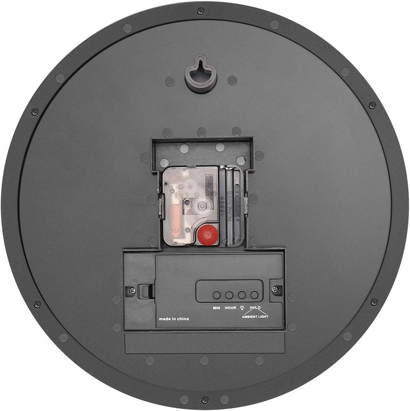 Timegyro 12 Inch Analog Wall Clock Silent NonTicking Quartz Large Wall Clocks with Night LED Time DiplayBattery Operated Decorative Wall Clock for Office Kitchen Living Room - Image 3