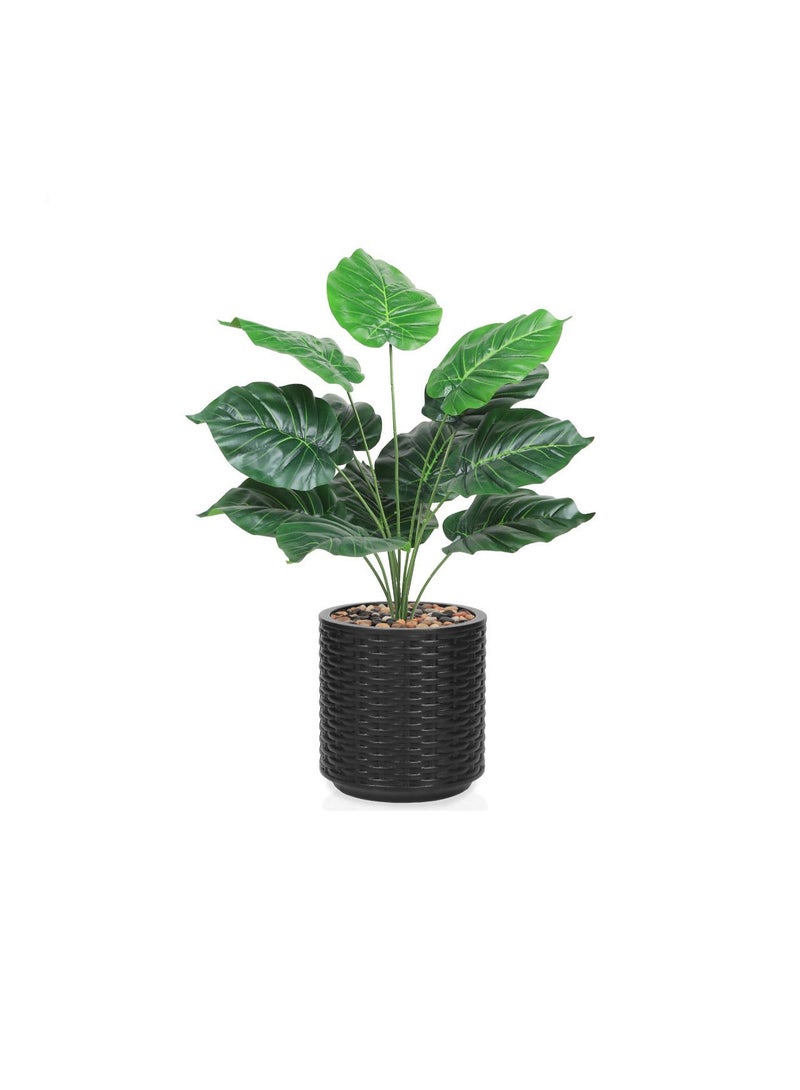 co arma Artificial grape leaf tree, round pot, black striped, 70 cm tall, suitable for interior decoration - Image 4