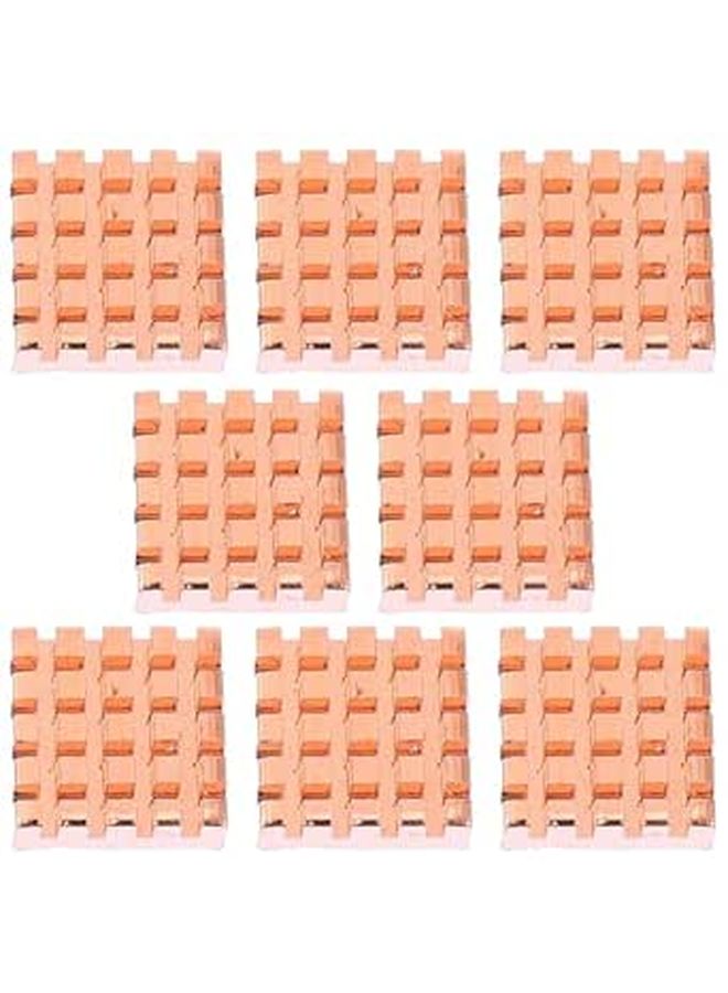 8PCS Copper Heatsink Kit with Thermal Conductive Pads for CPU RAM LED Cooling - Image 1