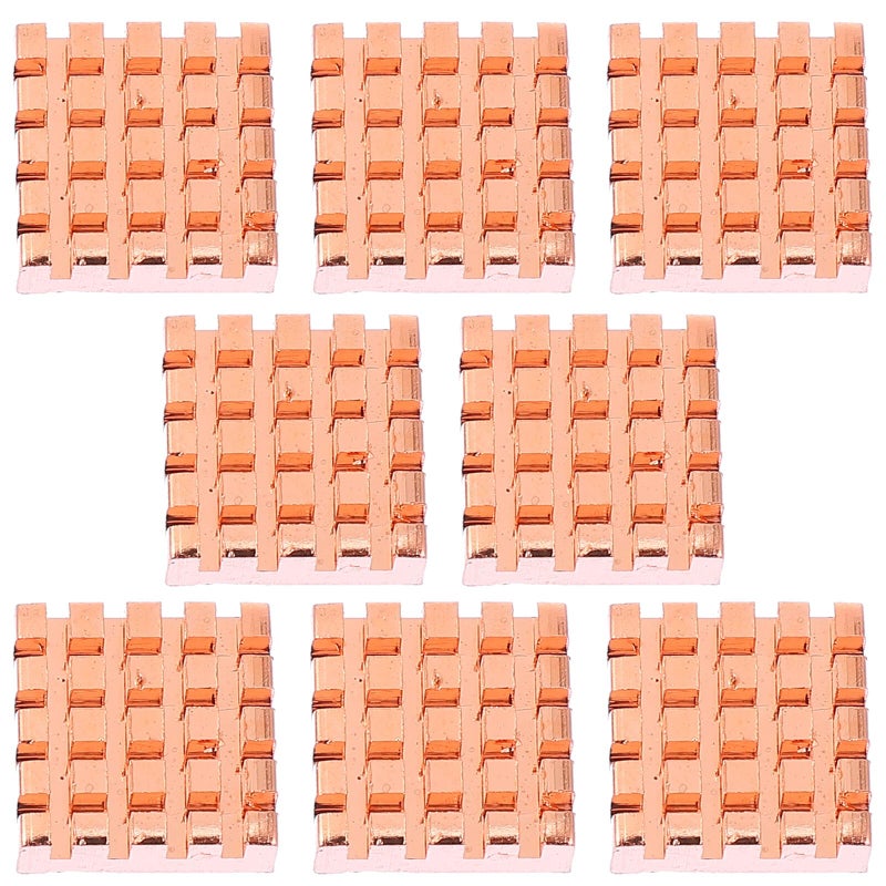 8PCS Copper Heatsink Kit with Thermal Conductive Pads for CPU RAM LED Cooling - Image 2