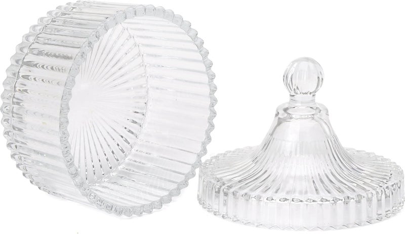 Somil Stylish Glass Candy Bowl with Lid for Sugger, Sweet, Candy, Mouth Freshner, Clear, Glass, 300 Ml, 10 X 10 X 12 Cm - Image 5