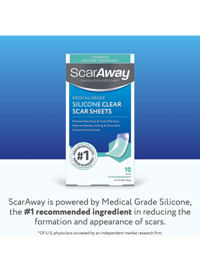 scaraway Clear Silicone Scar Sheets White 10 Count - Image 3