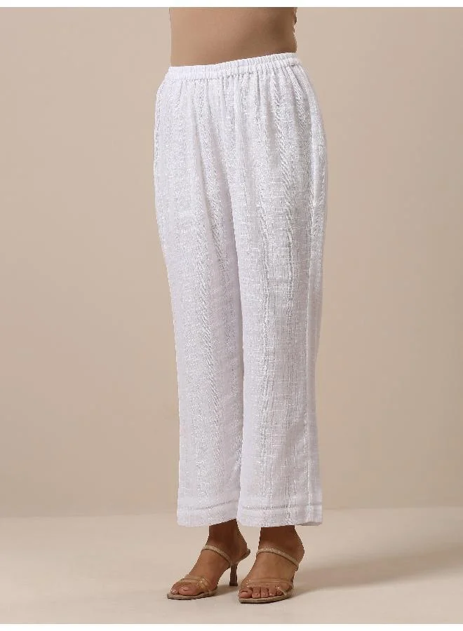 trueBrowns Gauze White Short Co-Ord Set