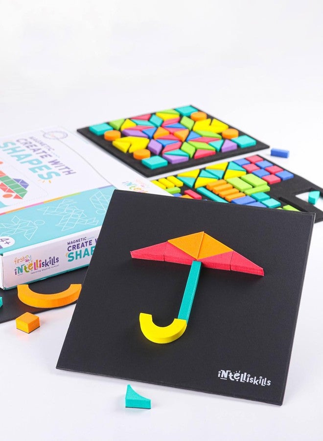 FIRSTCRY INTELLISKILLS Intelliskills Magnetic Create With Shapes STEM Puzzle 300+ Patterns, Montessori Educational Construction Toy for Preschoolers for 3+ Years,Magnetic Puzzle for Kids,Problem Solving Skills,Birthday Gift - Image 2
