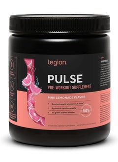 Pulse Pre Workout Drink, Bosts Strength, Endurance & Focus, with 8g of Citrulline Malate, 3.6 g of Beta-Alanine, 20 Servings 484 g/17.0 Oz /1.06Lbs- Pink Lemonade Flavor