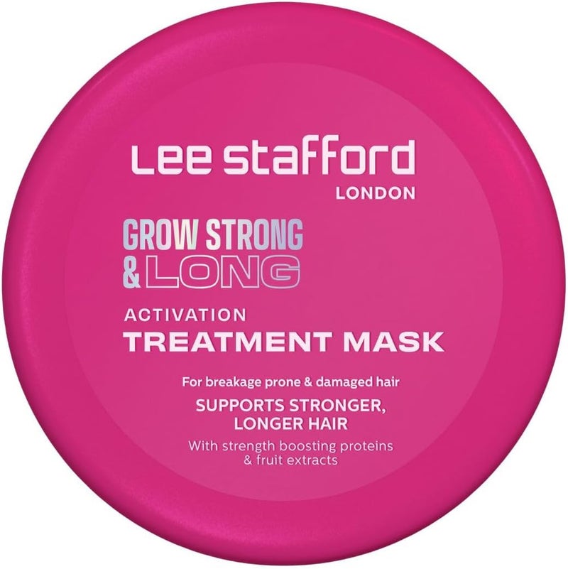 Lee Stafford Grow Strong & Long Hair Growth Mask - Nourishing Treatment for Damaged Hair, Deep Conditioner with Thickening Protein, 6.7 Fl Oz - Image 1