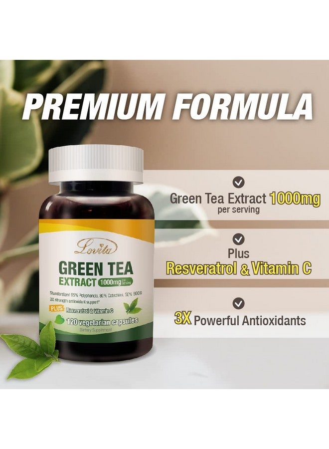 Lovita Green Tea Extract 1000mg (120 Count) - Image 2