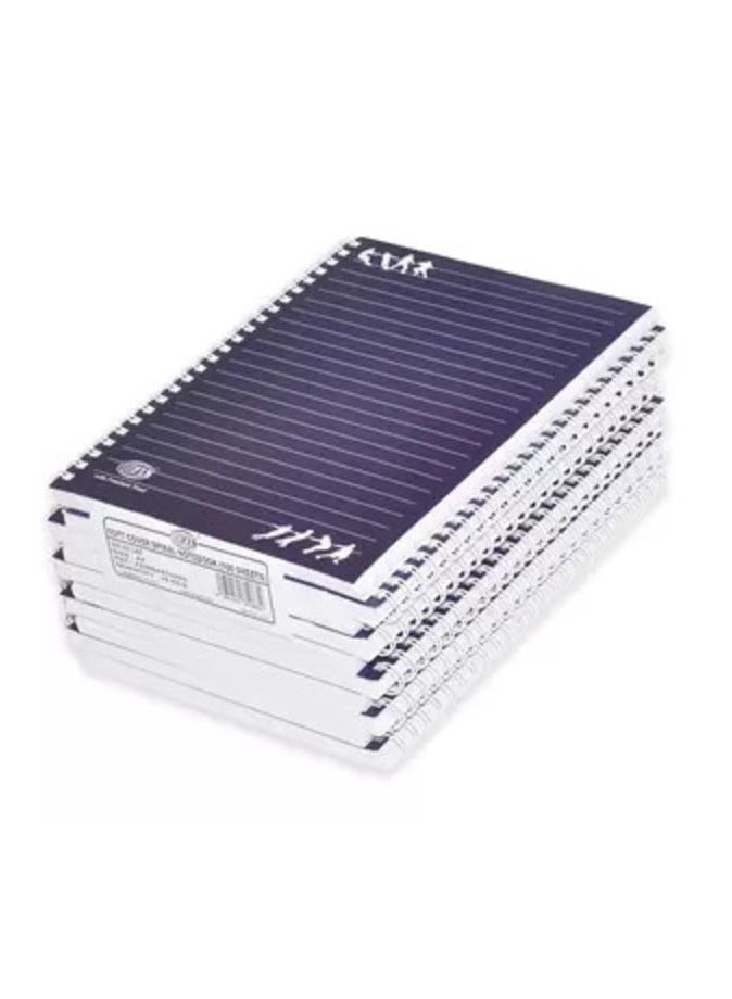 FIS 10-Piece FIS Spiral Soft Cover Notebook Single Line A5, 100-Sheets