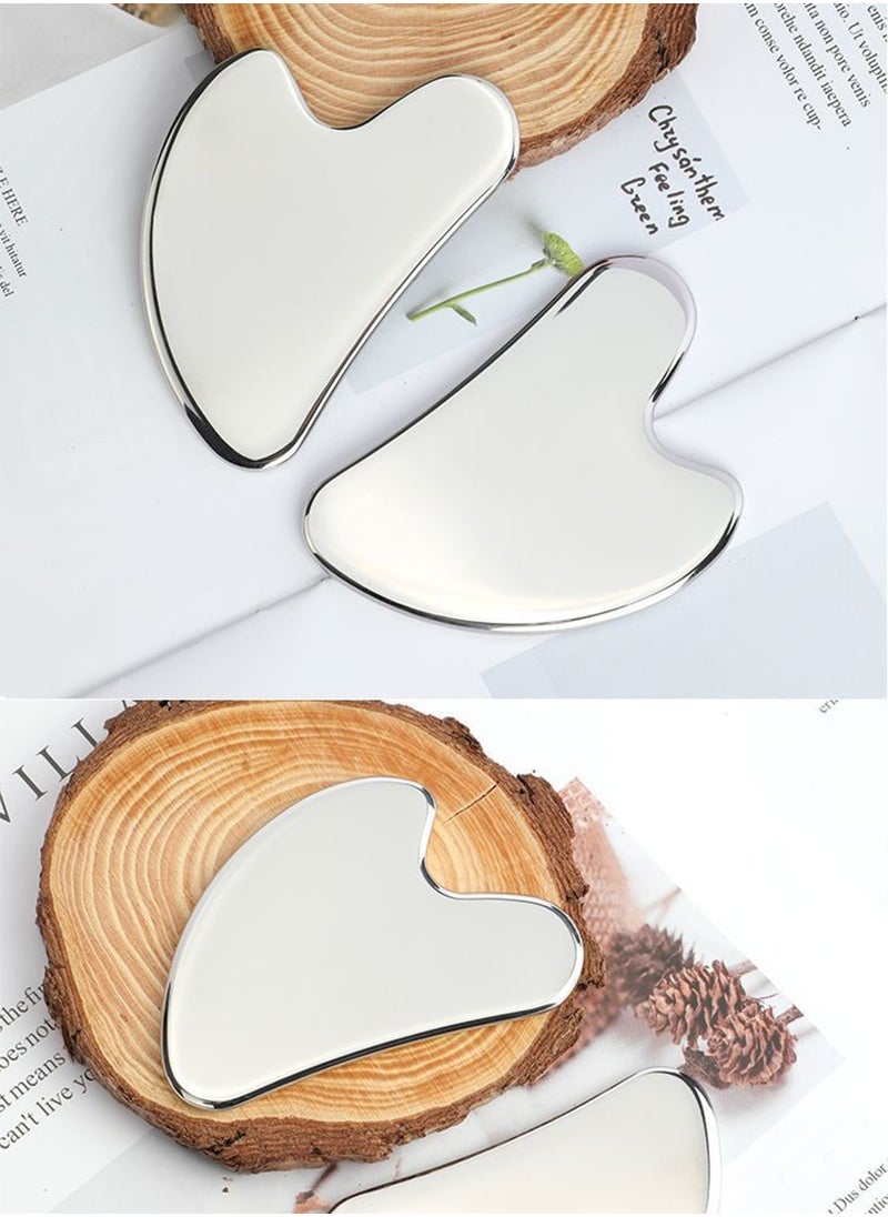 Generic Gua Sha Facial Tool, Stainless Steel Guasha Face Massager to Reduce Puffiness and Relax Skin for Face, Neck, Eyes and Body (35.8*3.6*44mm)  - Image 5