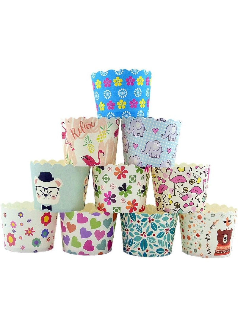 BIG BOX BIG BOX 50 Pcs Muffin Cupcake Cases Paper Baking Cups Wrapper in White Dot for Cake Ice Cream Dessert Wedding Birthday Party  - Image 1