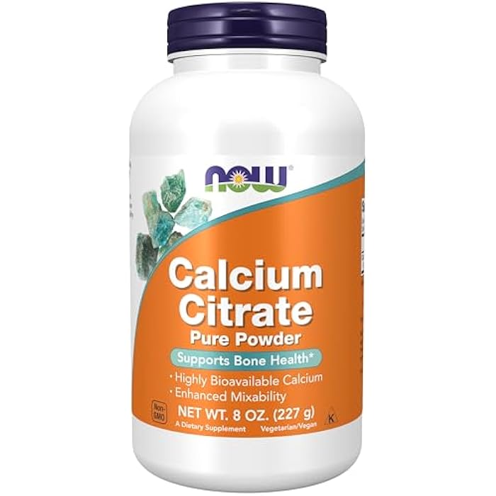 now Supplements, Calcium Citrate Powder, Highly Bioavailable Calcium, Supports Bone Health*, 8-Ounce - Image 1