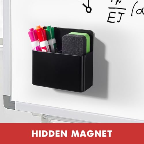 BEYGORM 2 Pack Plastics Magnetic Pen Holder for Refrigerator, Dry Erase Marker Holder for Whiteboard，Magnet School Locker Organizer Accessories, Pencil Cup, Pen Caddy, Classroom Organization(Black) - Image 5