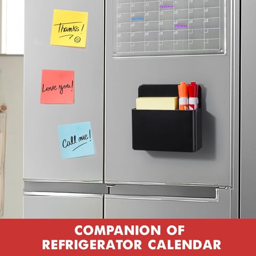 BEYGORM 2 Pack Plastics Magnetic Pen Holder for Refrigerator, Dry Erase Marker Holder for Whiteboard，Magnet School Locker Organizer Accessories, Pencil Cup, Pen Caddy, Classroom Organization(Black) - Image 4