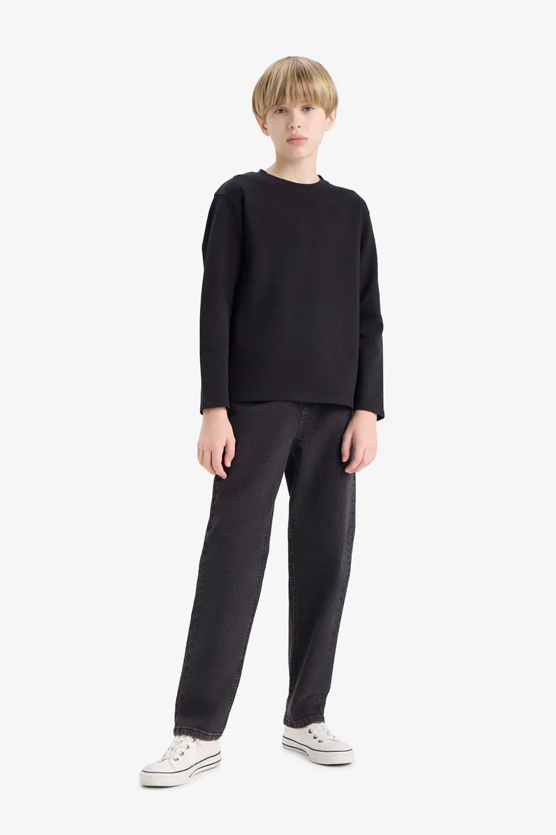 DeFacto Boy Crew Neck Basic Long Sleeve T-Shirt