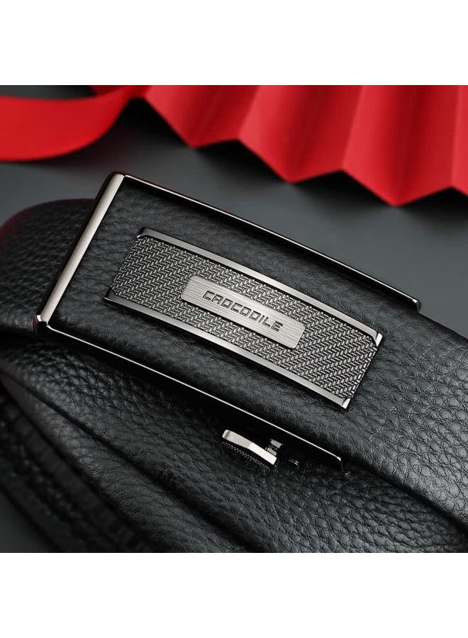 Crocodile Top-grain Leather Inner Wear Trendy Fashion Automatic Buckle Casual Men's Belt T1389 Gift For Boyfriend - Image 5