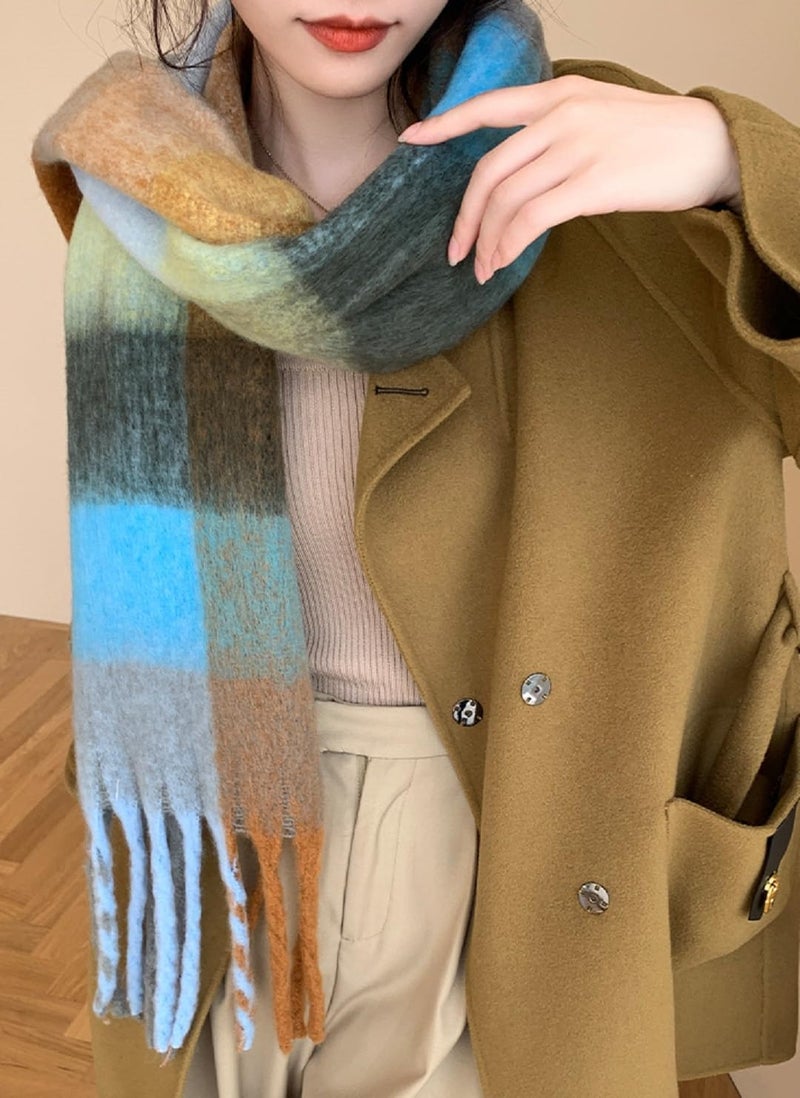 Wander Agio Winter Women Warm Scarf Long Shawl Large Scarves Cold Weather Thick Blanket Scarfs Colorful Plaid - Image 2