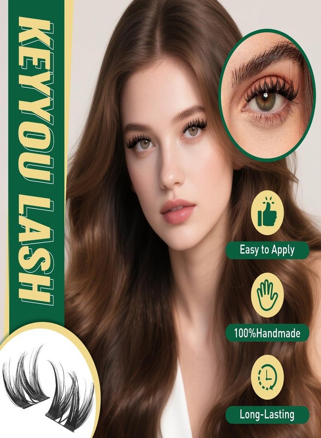 KEYYOULASH Lash Clusters Kit Thick 120pcs 8-18MIX Lash Extension Kit Volume Lash Clusters with Bond and Seal,Remover,Applicators for DIY Eyelash Clusters at Home (KY01 Kit) - Image 3