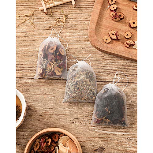 Insiswiner 50 Pcs Tea Filter Bags Disposable Tea Bags for Loose Tea Herb Spice Empty Mesh Small Drawstring Seal Infuser Strainer Bags Bath Tea Bags (2.36x2.75inch) - Image 5