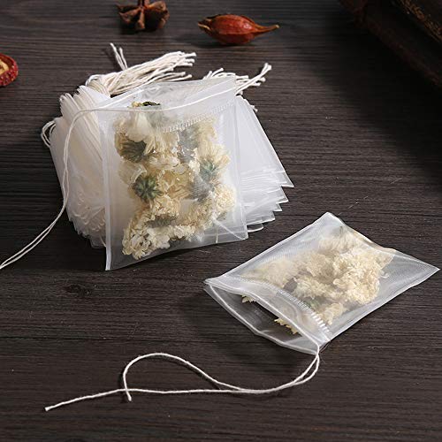 Insiswiner 50 Pcs Tea Filter Bags Disposable Tea Bags for Loose Tea Herb Spice Empty Mesh Small Drawstring Seal Infuser Strainer Bags Bath Tea Bags (2.36x2.75inch) - Image 1