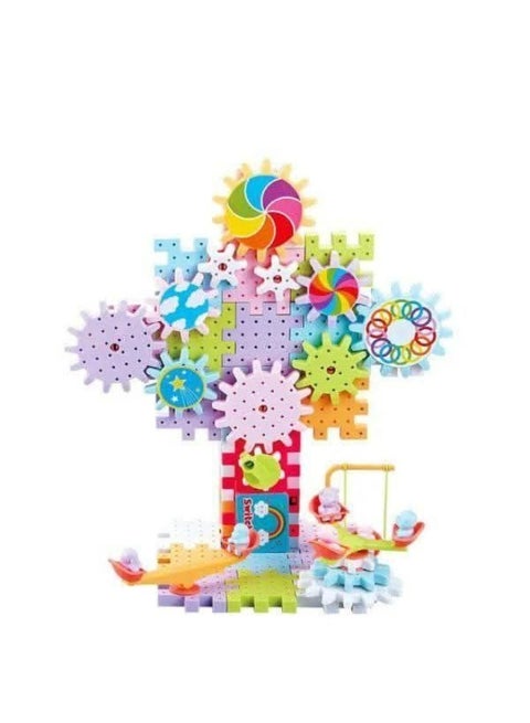 IQ BUILDER Funny Bricks Gear Building Toy Set – Rotating Colorful