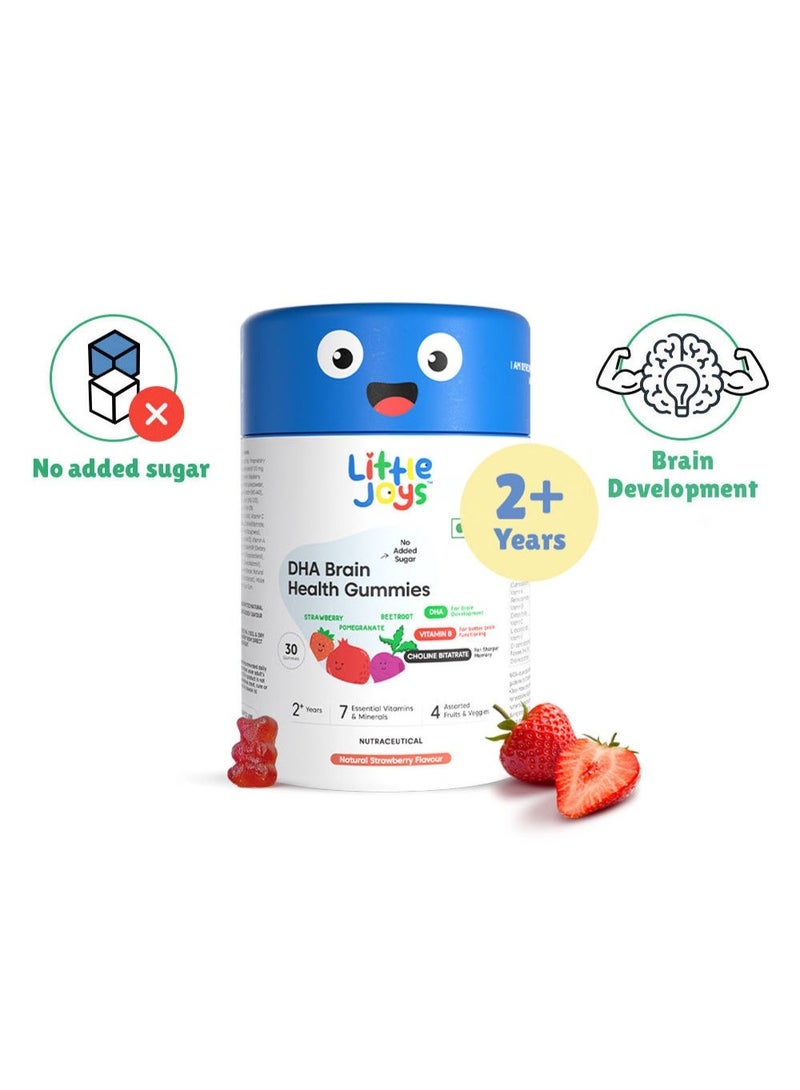 Little Joys Dha Brain Health Gummies  30 Day Pack For Improved Concentration, Mood And Sleep Packed With 7 Vitamins And Minerals 100% Vegetarian No Added Sugar - Image 1
