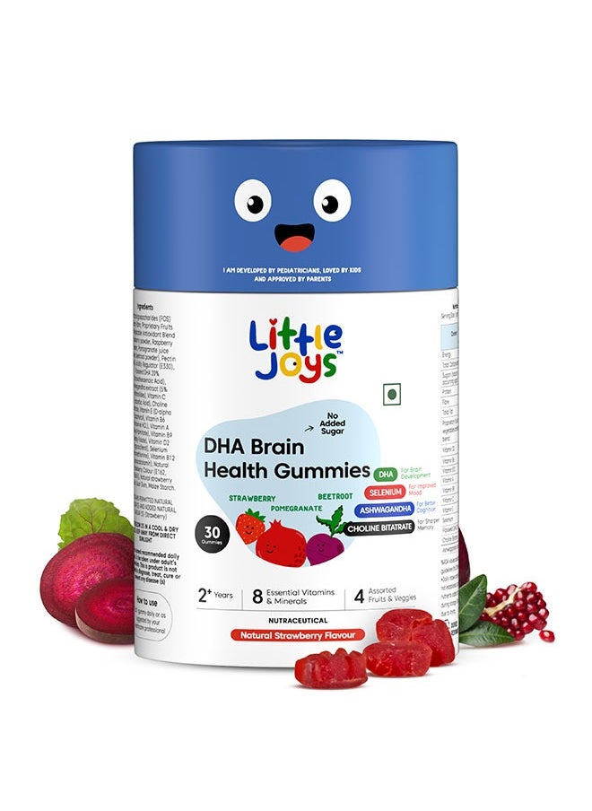 Little Joys - Dha Brain Health Gummies  30 Day Pack For Improved Concentration, Mood And Sleep Packed With 8 Vitamins And Minerals 100% Vegetarian No Added Sugar - Image 1