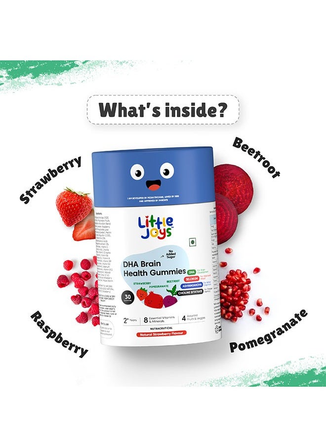 Little Joys - Dha Brain Health Gummies  30 Day Pack For Improved Concentration, Mood And Sleep Packed With 8 Vitamins And Minerals 100% Vegetarian No Added Sugar - Image 1