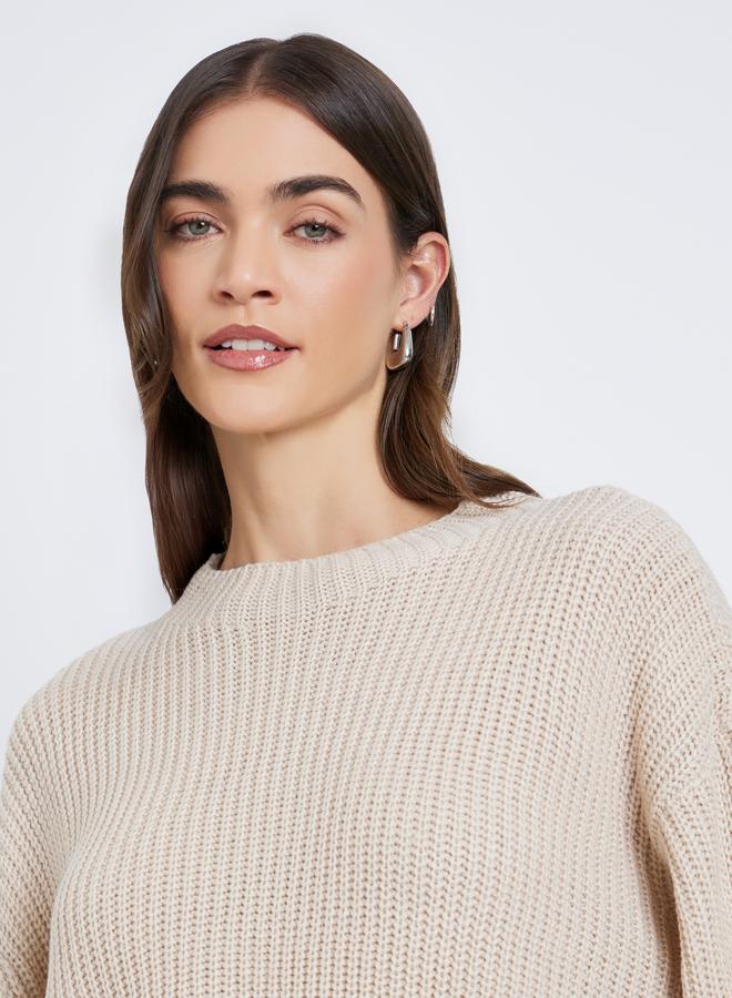 Styli Beige Boxy Fit Chunky Knit Sweater - Image 4