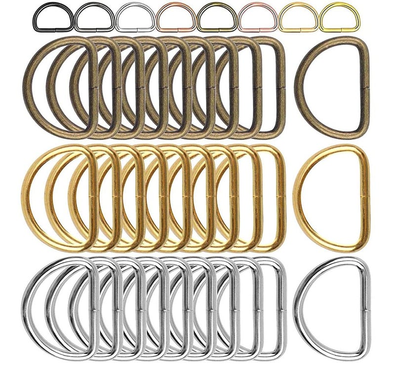 DIY Crafts DIY DIYC-13312 Crafts Metal D Ring Semi-Circular D Ring for Hardware Bags Ring for DIY Accessories Jewellry, Bags, Wallets and Luggage Making Multi Use (80 Pcs, Antique Silver)  - Image 1