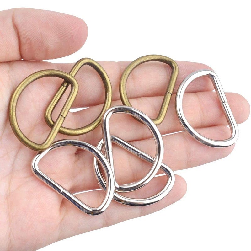 DIY Crafts DIY DIYC-13312 Crafts Metal D Ring Semi-Circular D Ring for Hardware Bags Ring for DIY Accessories Jewellry, Bags, Wallets and Luggage Making Multi Use (80 Pcs, Antique Silver)  - Image 2