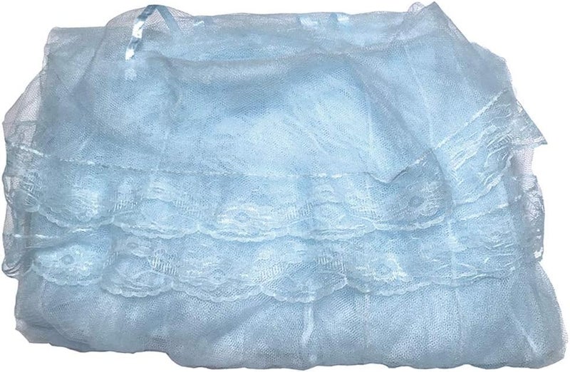 BCBYou Princess Bed Canopy Netting Mosquito Net Round Lace Dome for Twin Full and Queen Size Beds Crib with Jumbo Swag Hook (Light Blue) - Image 2