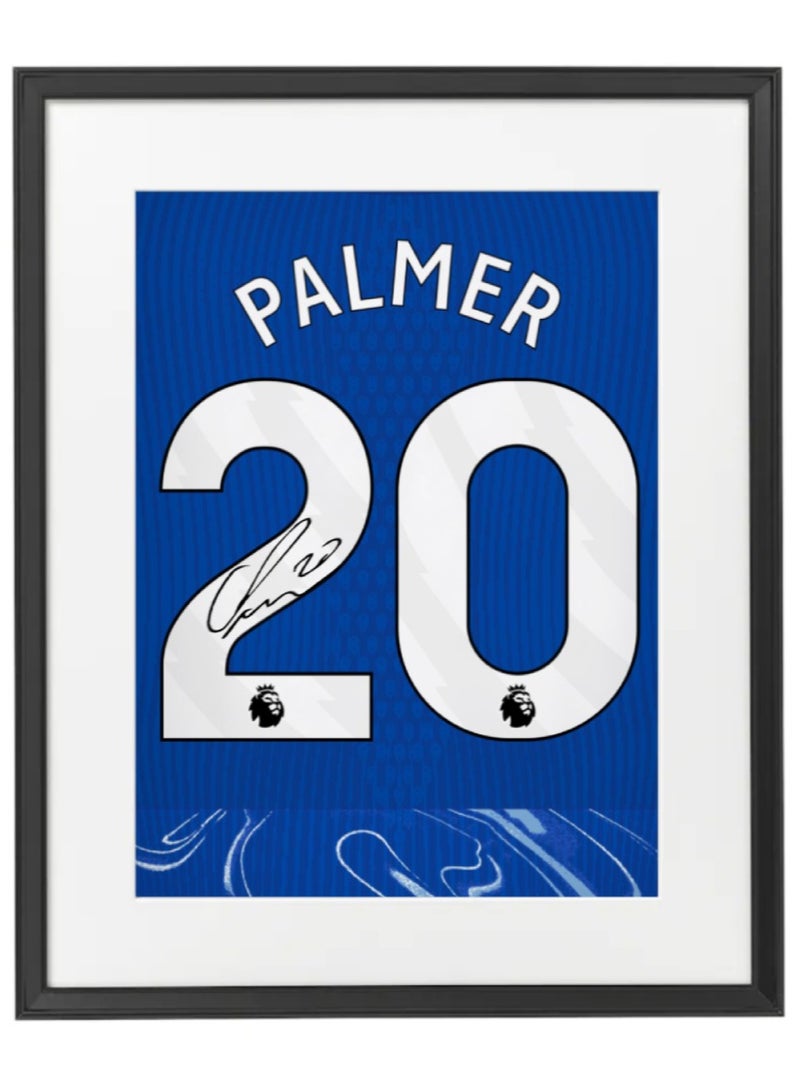 Boomah Accessories Cole Palmer Chelsea Shirt Autographed Framed Poster 50x40cm - Football Memorabilia, Soccer Collectible, Gift for Fans 