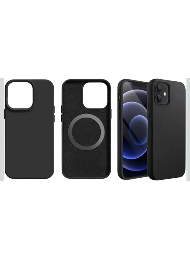 Case for iPhone 16 Pro  Shockproof Silicone Back 5 Layer Anti-Scratch Shockproof Dirt-Resistant Multicolor MagSafe, Silky Soft Touch, Natural Microfiber Lining. (Black) - Image 2